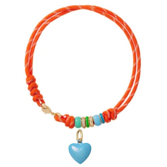 Roxanne Assoulin The Super Size Happy Cord Necklace Orange/Turquoise Blue
